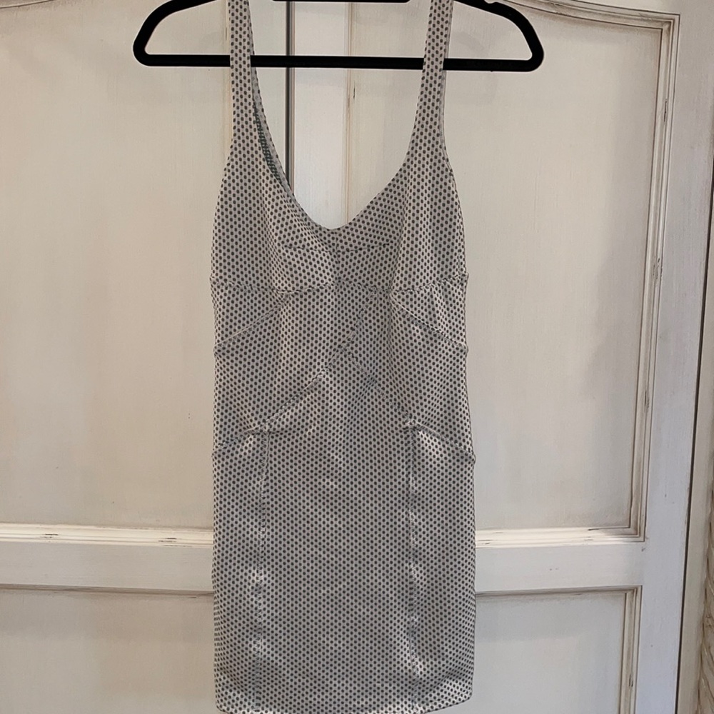Free people green & white bodycon dress size small